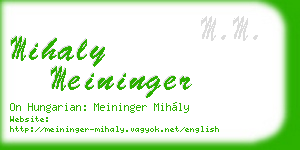 mihaly meininger business card